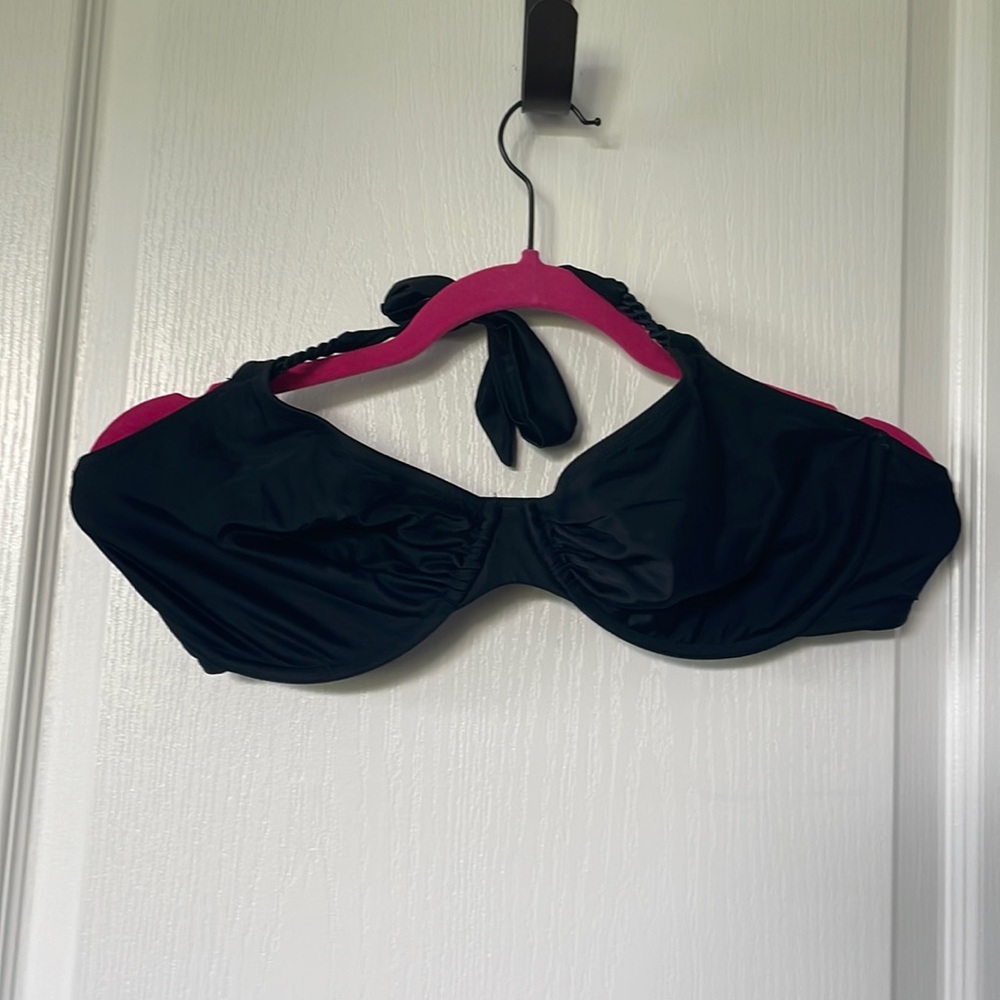 Black Bikini Tie Top with Underwire